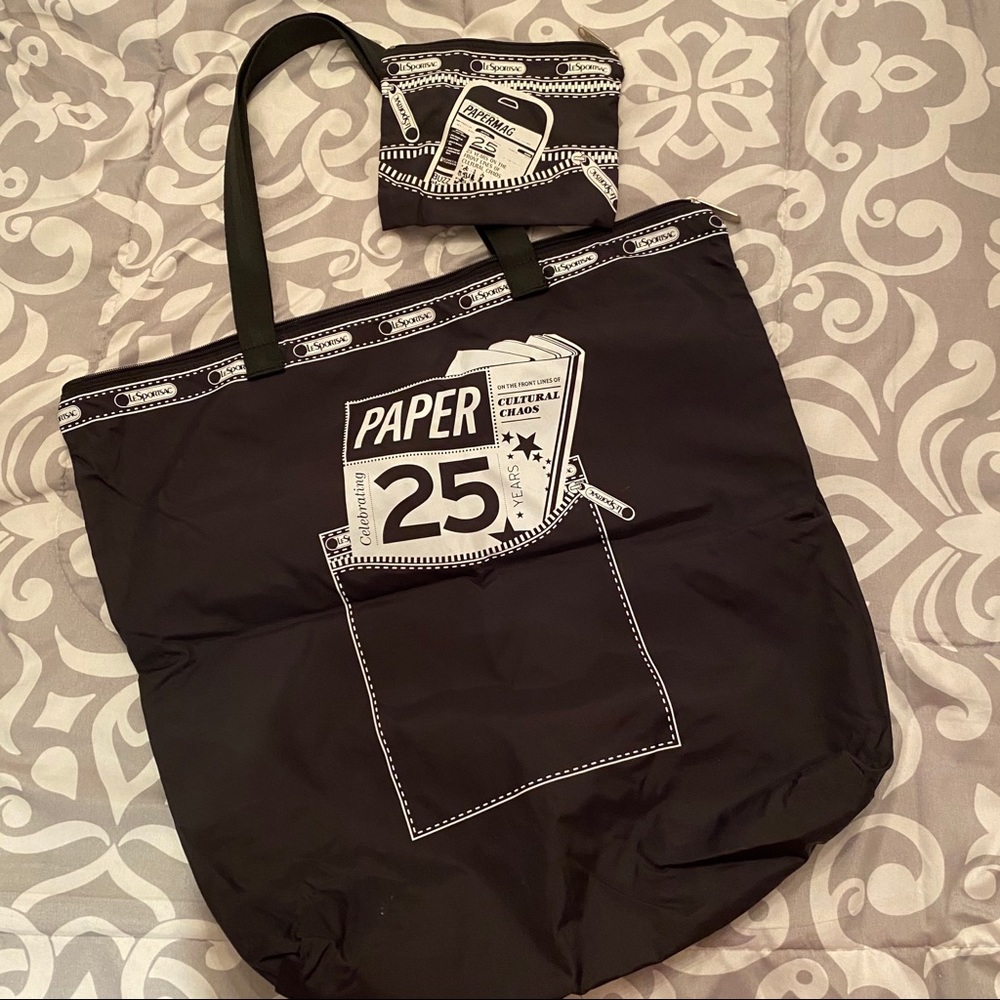 SO RARE! Lesportsac x Paper Mag collab lg tote bag